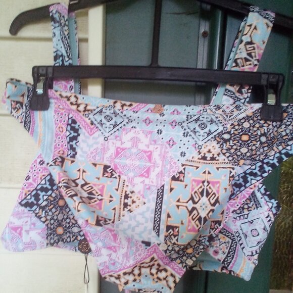 💦Nannette Lapore 2PC Swimsuit Bikini Blue/Pink Size: 10 NWT - Picture 2 of 8